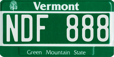 VT license plate NDF888