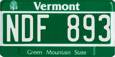 VT license plate NDF893