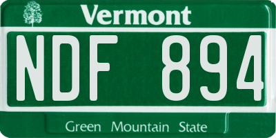 VT license plate NDF894
