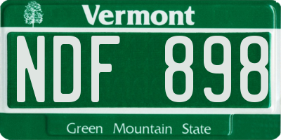 VT license plate NDF898