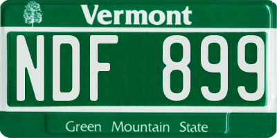 VT license plate NDF899