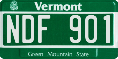VT license plate NDF901
