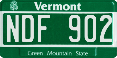 VT license plate NDF902