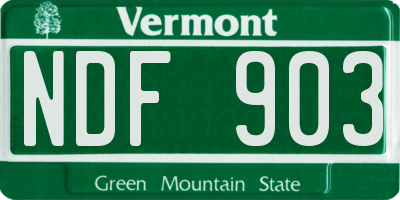 VT license plate NDF903