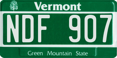 VT license plate NDF907