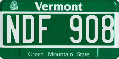 VT license plate NDF908