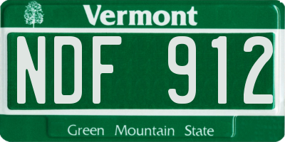 VT license plate NDF912