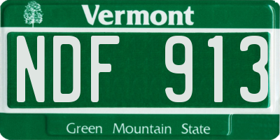 VT license plate NDF913
