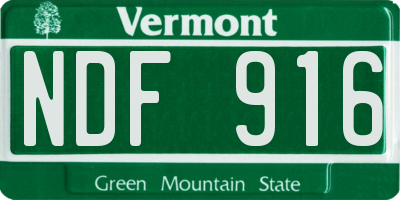 VT license plate NDF916