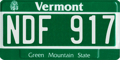 VT license plate NDF917