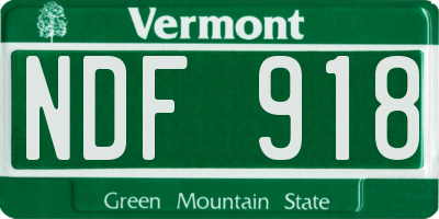 VT license plate NDF918