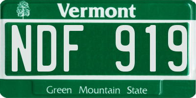 VT license plate NDF919