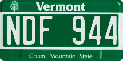 VT license plate NDF944