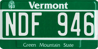 VT license plate NDF946