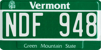 VT license plate NDF948