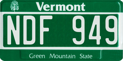 VT license plate NDF949