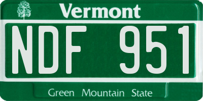 VT license plate NDF951