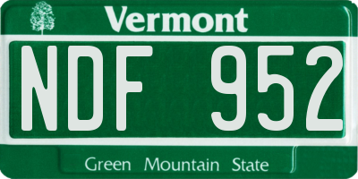 VT license plate NDF952
