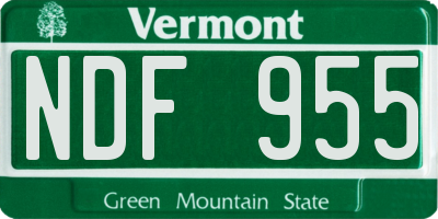 VT license plate NDF955