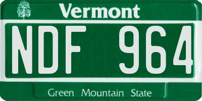 VT license plate NDF964