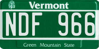 VT license plate NDF966