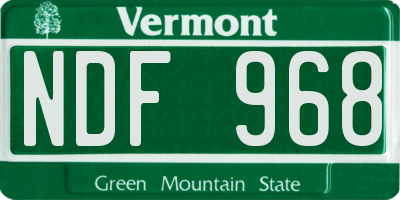 VT license plate NDF968