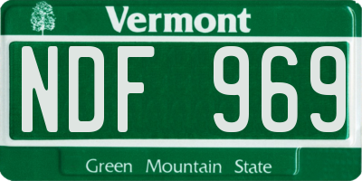 VT license plate NDF969