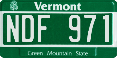 VT license plate NDF971