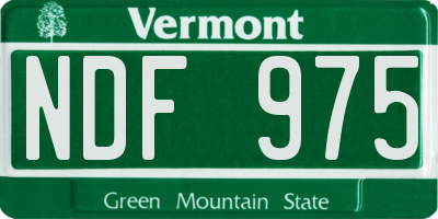 VT license plate NDF975
