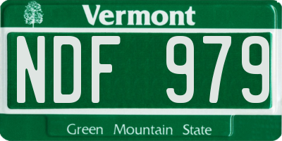 VT license plate NDF979