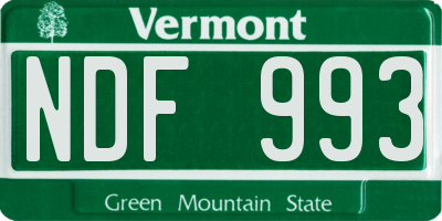 VT license plate NDF993
