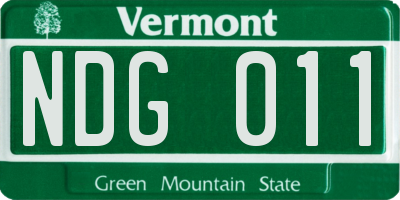 VT license plate NDG011