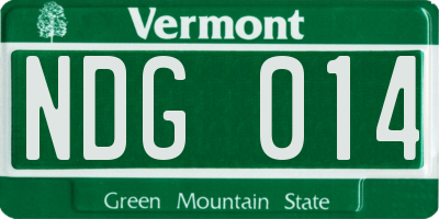 VT license plate NDG014