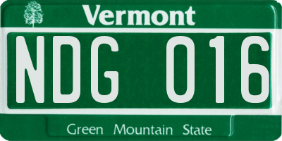 VT license plate NDG016