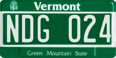 VT license plate NDG024