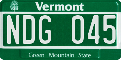 VT license plate NDG045