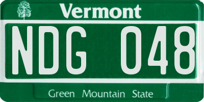 VT license plate NDG048