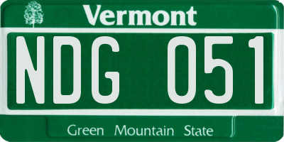 VT license plate NDG051