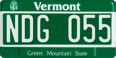 VT license plate NDG055