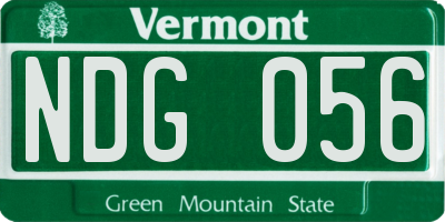 VT license plate NDG056