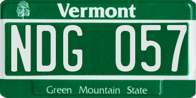 VT license plate NDG057
