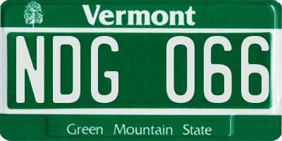 VT license plate NDG066