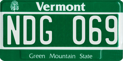 VT license plate NDG069