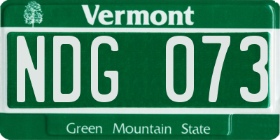 VT license plate NDG073