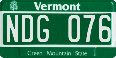 VT license plate NDG076