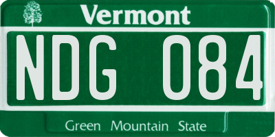 VT license plate NDG084