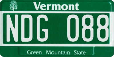 VT license plate NDG088
