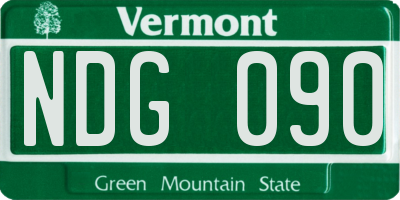 VT license plate NDG090