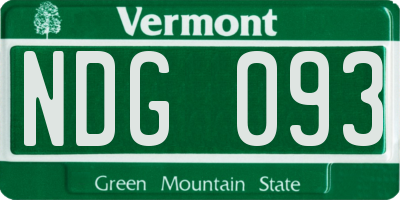 VT license plate NDG093