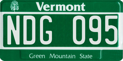 VT license plate NDG095